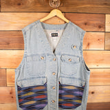 Men's Denim Patchwork Vest